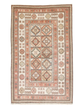 Decorative Vintage Turkish Milas Rug - 4`5" x 6`11"