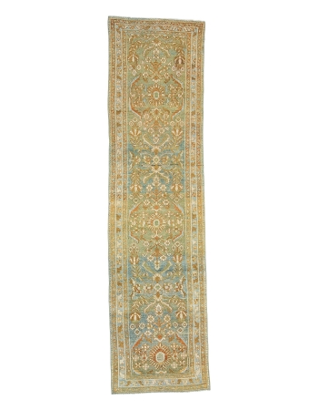 Antique Shabby Chic Persian Runner Rug - 3`4" x 12`10"