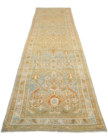 Antique Shabby Chic Persian Runner Rug - 3`4" x 12`10"