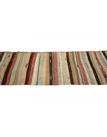 Striped Vintage Kilim Runner Rug - 2`4" x 10`10"