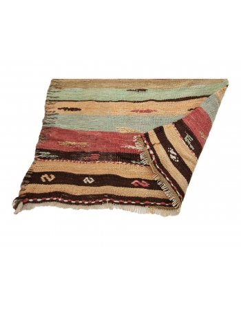 Striped Vintage Kilim Runner Rug - 2`4" x 10`10"