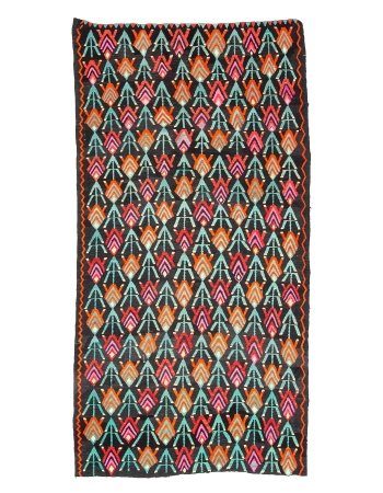 Colorful Unique Vintage Turkish Kilim Rug - 5`8" x 10`6"