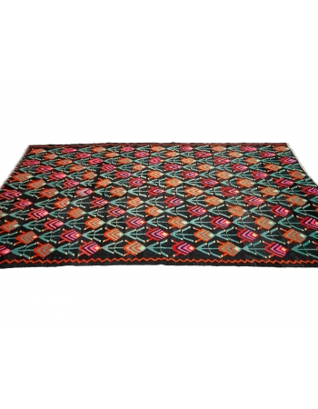 Colorful Unique Vintage Turkish Kilim Rug - 5`8" x 10`6"