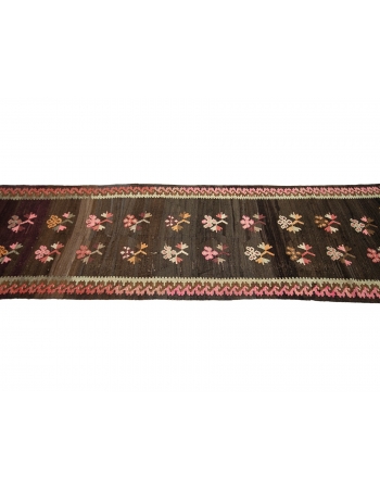 Vintage Decorative Turkish Kilim Runner Rug - 3`2" x 11`1"