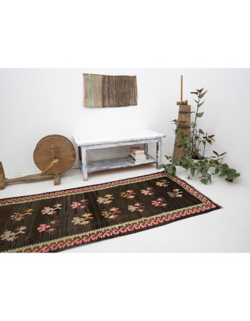 Vintage Decorative Turkish Kilim Runner Rug - 3`2" x 11`1"