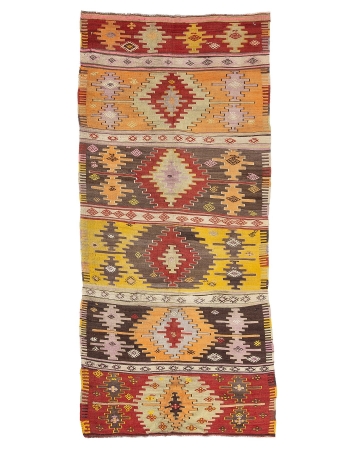 1960's Vintage Turkish Kilim Rug - 5`3" x 11`6"