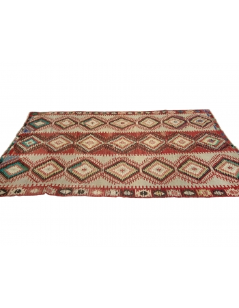 Vintage Handwoven Turkish Kilim Rug - 5`5" x 9`7"