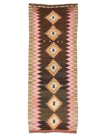 Vintage Unique Decorative Turkish Kilim Rug - 4`9" x 11`11"