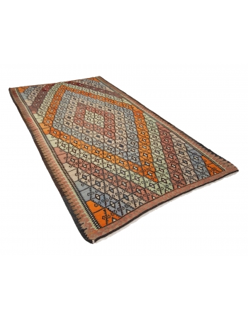 Decorative Vintage Turkish Kars Kilim Rug - 5`11" x 10`6"