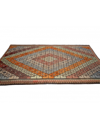 Decorative Vintage Turkish Kars Kilim Rug - 5`11" x 10`6"