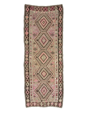 Vintage Turkish Decorative Kilim Rug - 4`7" x 12`0"