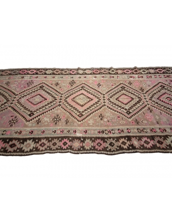 Vintage Turkish Decorative Kilim Rug - 4`7" x 12`0"