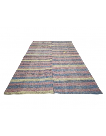 Striped Vintage Turkish Rag Rug - 6`7" x 9`10"