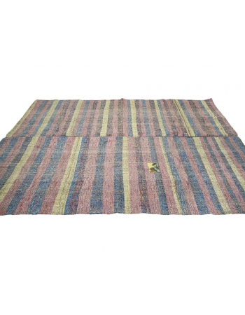 Striped Vintage Turkish Rag Rug - 6`7" x 9`10"