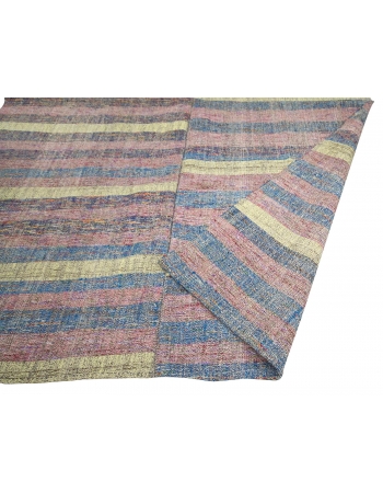 Striped Vintage Turkish Rag Rug - 6`7" x 9`10"