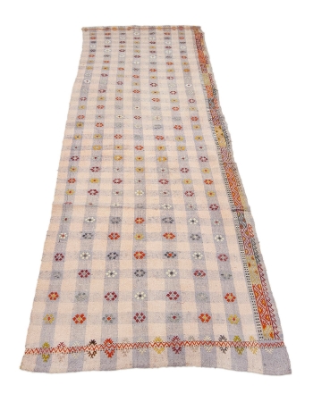 Vintage Cotton Decorative Kilim Runner - 2`10" x 9`5"