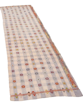 Vintage Cotton Decorative Kilim Runner - 2`10" x 9`5"