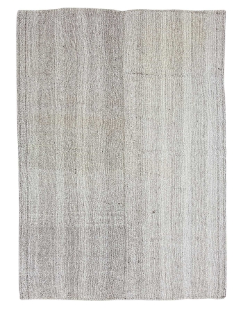 Gray Vintage Modern Turkish Kilim Rug - 6`4" x 9`0"