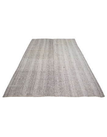 Gray Vintage Modern Turkish Kilim Rug - 6`4" x 9`0"