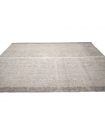 Gray Large Vintage Modern Turkish Kilim Rug - 8`0" x 12`3"