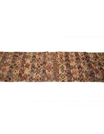 Embroidered Vintage Turkish Kilim Runner - 2`8" x 12`4"