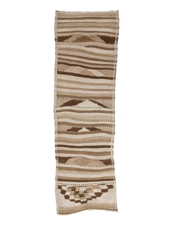 Brown Vintage Natural Kilim Runner - 3`0" x 9`9"