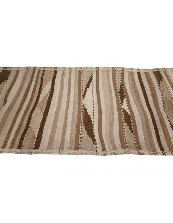 Brown Vintage Natural Kilim Runner - 3`0" x 9`9"