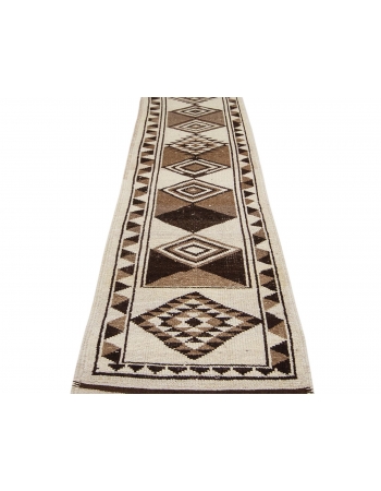 Vintage Neutral Herki Runner Rug - 2`10" x 13`1"