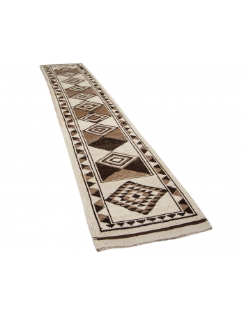 Vintage Neutral Herki Runner Rug - 2`10" x 13`1"