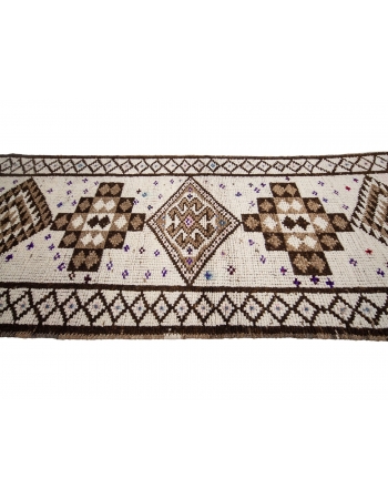 Decorative Vintage Herki Wool Runner Rug - 2`10" x 12`2"