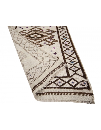 Decorative Vintage Herki Wool Runner Rug - 2`10" x 12`2"