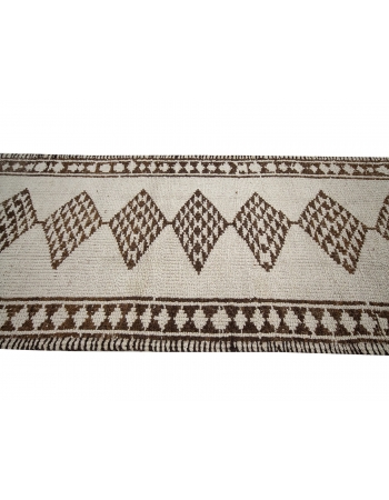 Unique Vintage Neutral Herki Wool Runner - 2`11" x 14`5"