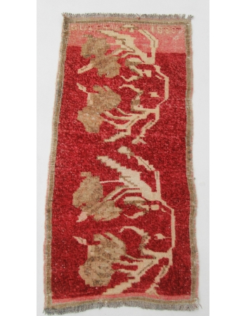 Mini Vintage Red Rug  - 1`10" x 3`10"