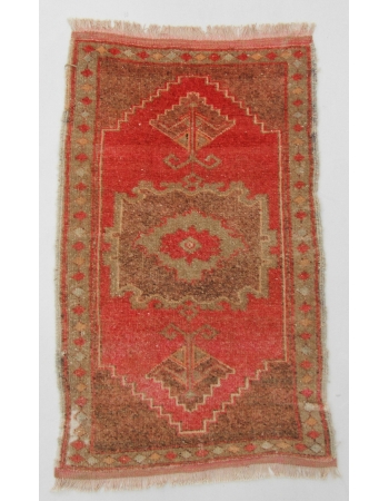 Vintage Turkish Mini Rug - 1`10" x 3`1"