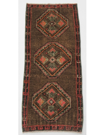 Brown Vintage Mini Kars Rug - 1`6" x 3`5"