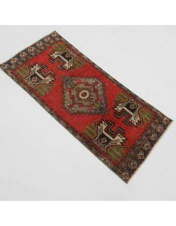 Vintage Wool Mini Decorative Rug - 1`5" x 3`1"