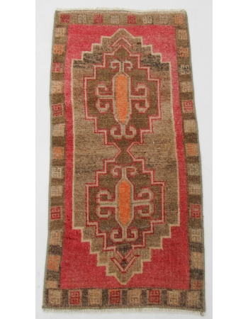 Wool Turkish Vintage Mini Rug - 1`7" x 3`5"