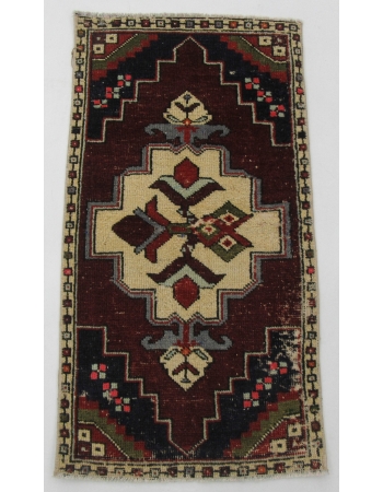 Vintage Turkish Mini Rug - 1`8" x 3`1"