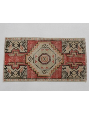 Vintage Worn Turkish Mini Rug - 1`6" x 2`10"