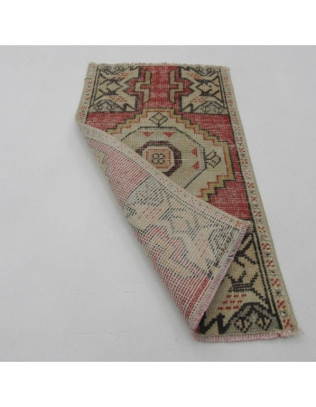 Vintage Worn Turkish Mini Rug - 1`6" x 2`10"