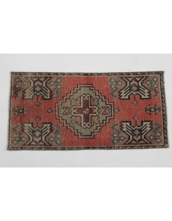 Vintage Turkish Mini Wool Rug - 1`8" x 3`4"