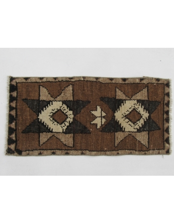 Mini Brown Vintage Wool Rug - 1`3" x 2`7"