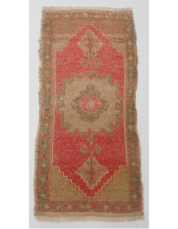 Vintage Wool Mini Turkish Rug - 1`9" x 3`7"
