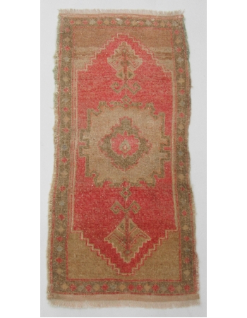 Vintage Wool Mini Turkish Rug - 1`9" x 3`7"