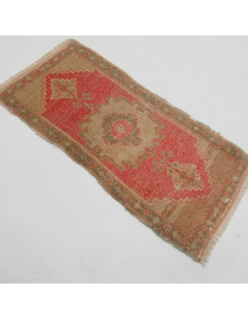 Vintage Wool Mini Turkish Rug - 1`9" x 3`7"