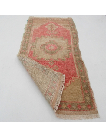 Vintage Wool Mini Turkish Rug - 1`9" x 3`7"