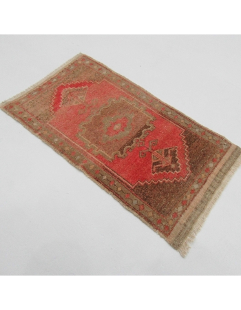 Vintage Wool Mini Turkish Rug - 1`9" x 3`2"