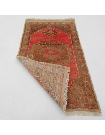 Vintage Wool Mini Turkish Rug - 1`9" x 3`2"