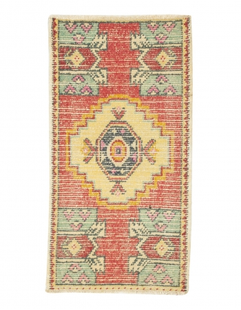 Worn Vintage Decorative Mini Rug - 1`8" x 3`3"