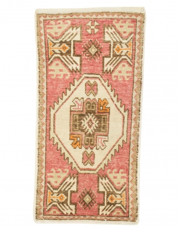 Vintage Washed Out Mini Turkish Rug - 1`7" x 3`1"